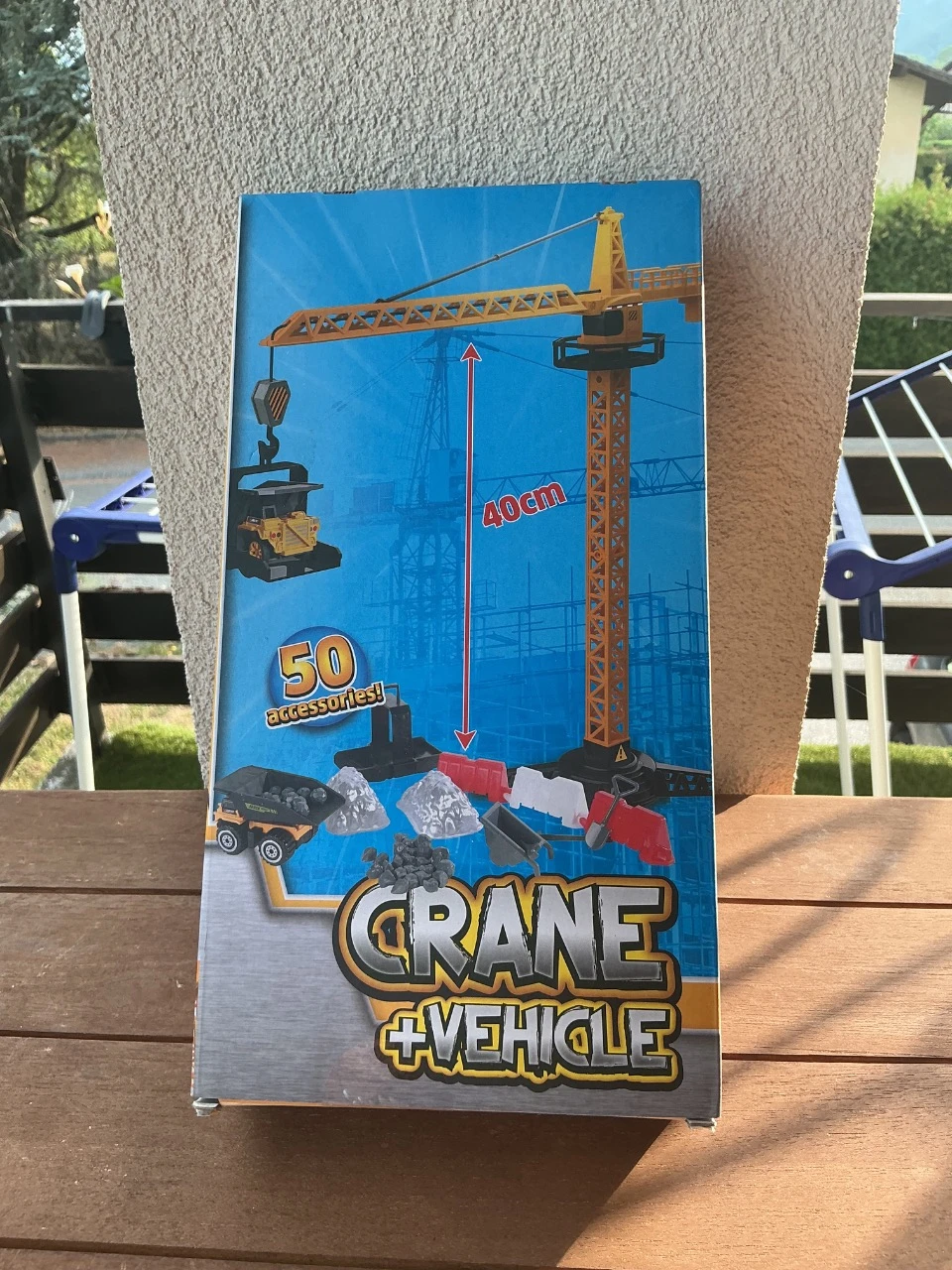 Grue avec 6 vehicules